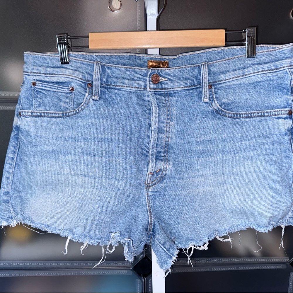 MOTHER The Scrapper Cut Off Fray Short Camera Obscura Denim Shorts Women’s 33 - Picture 2 of 13